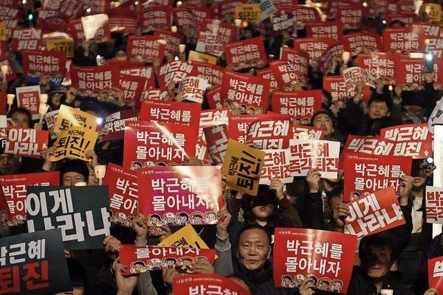 Eine Millionen gegen Sdkoreas Prsidentin