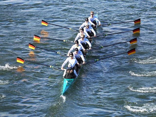 Der Deutschland-Achter debtiert in Ba...iert gleich einmal den Streckenrekord.  | Foto: Grant Hubbs
