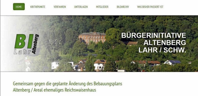 Die Homepage der Brgerinitiative Altenberg   | Foto: Screenshot: BZ