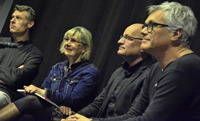 Die Diskussionsteilnehmer Joachim Spro...Maen, Willi Adam und Markus Muffler.   | Foto: Barbara Ruda