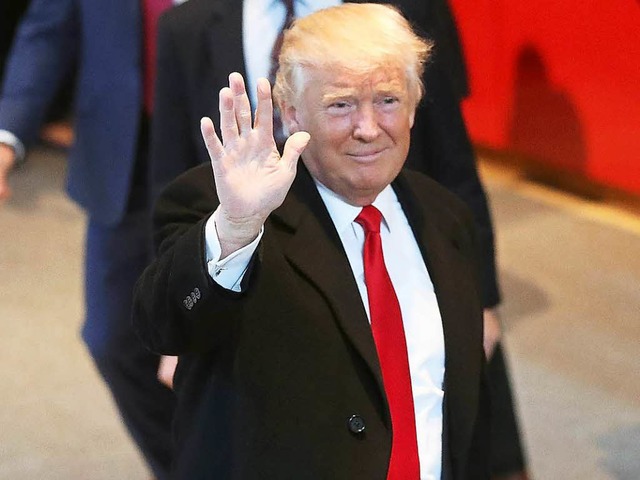 Donald Trump in der Lobby der New York Times  | Foto: AFP