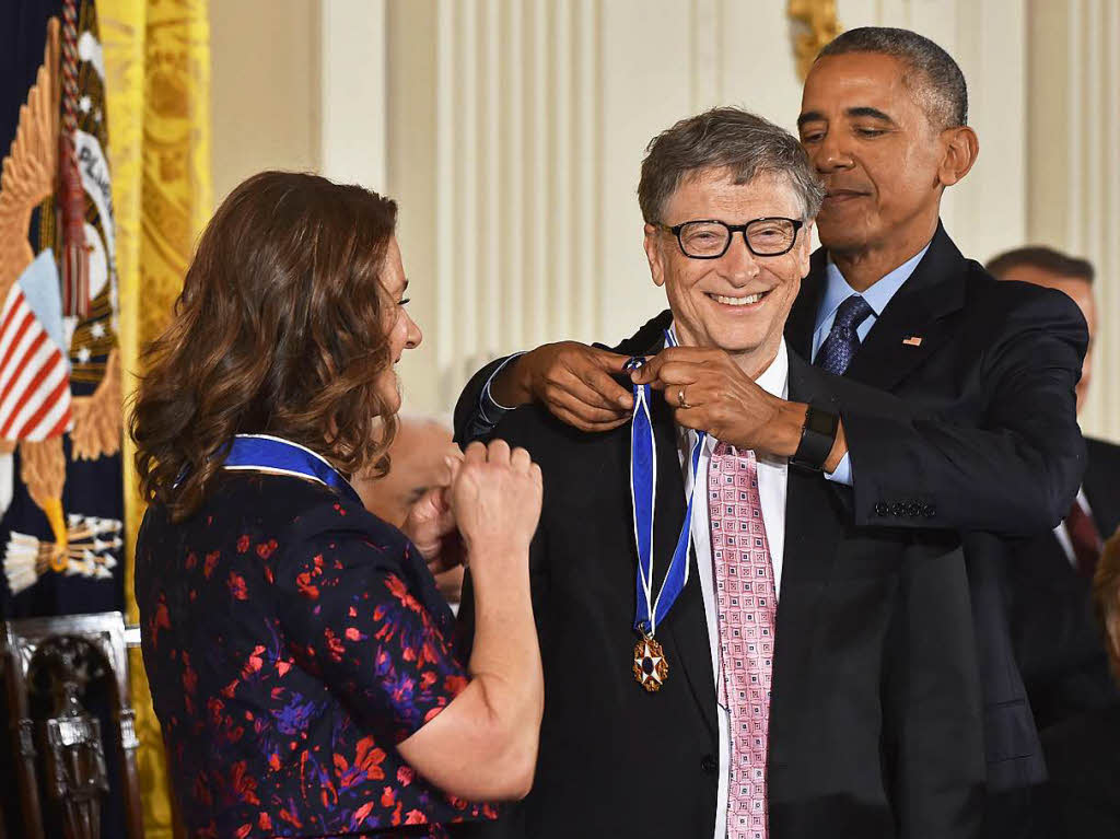 Zum letzten Mal vor seinem baldigen Amtsende hat US-Prsident Barack Obama am Dienstag die Freiheitsmedaille 