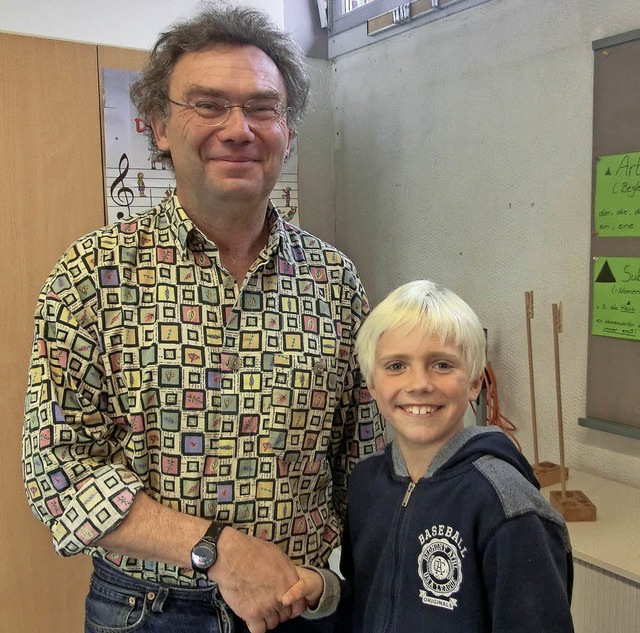 Bernd Grbner (l.) vom JuKS unterhielt sich mit Felix Kestler.   | Foto: Trescher