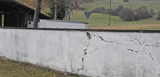 Die schadhafte Mauer am hlinger Fried...hlinger Haushalt fr das nchste Jahr.  | Foto: Dorothe Kuhlmann