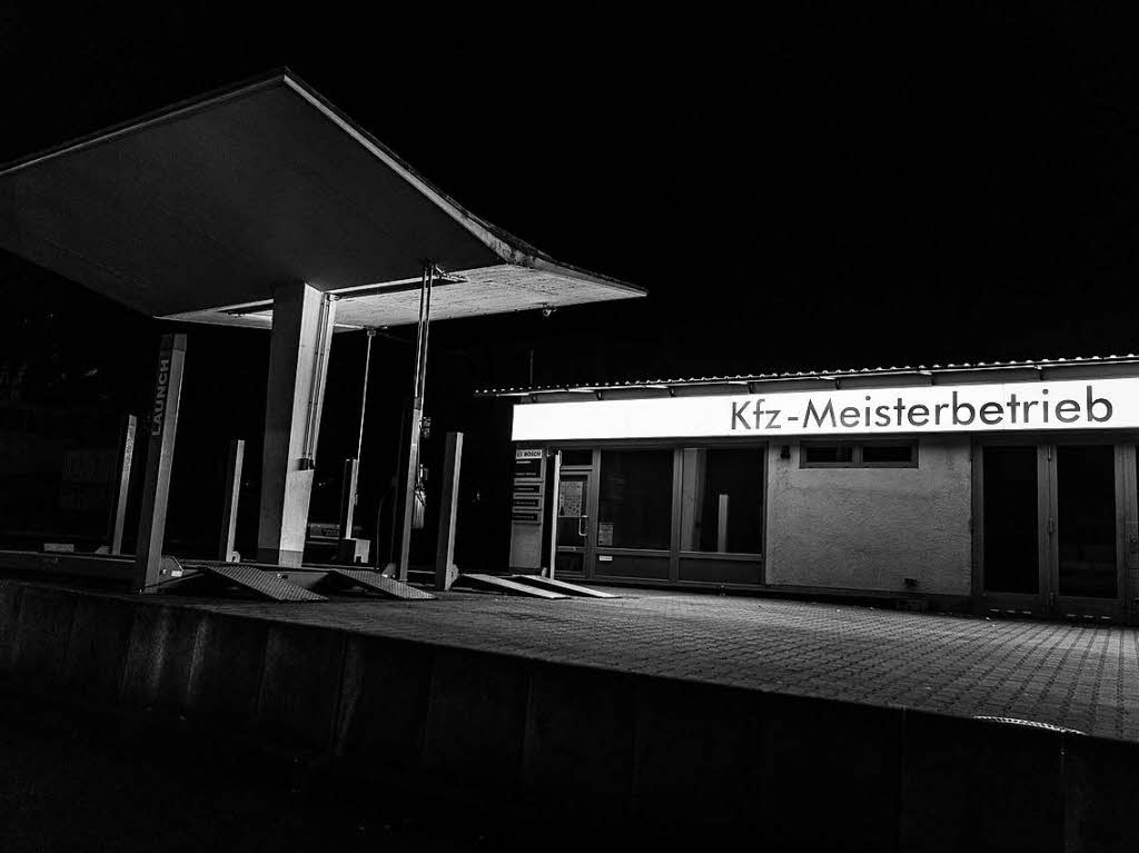 Dunkelheit in Freiburg.