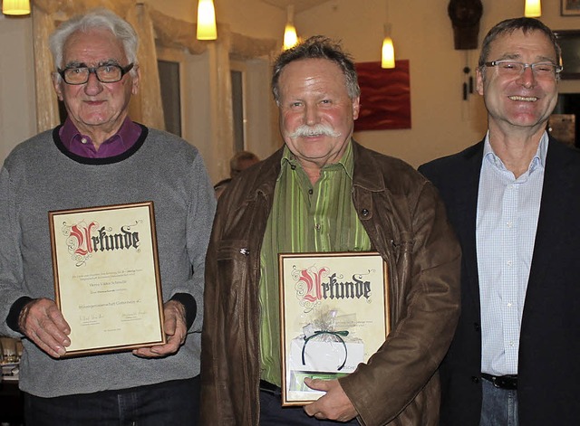 Fr 25 Jahre Mitgliedschaft geehrt wur...ratulierte  WG-Chef Michael Schmidle.   | Foto: Mario Schneberg