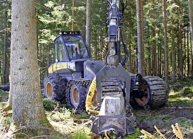 Der Einsatz von Erntemaschinen im Lff...Stadtwald steigt von Jahr zu Jahr an.   | Foto: Karl Meister