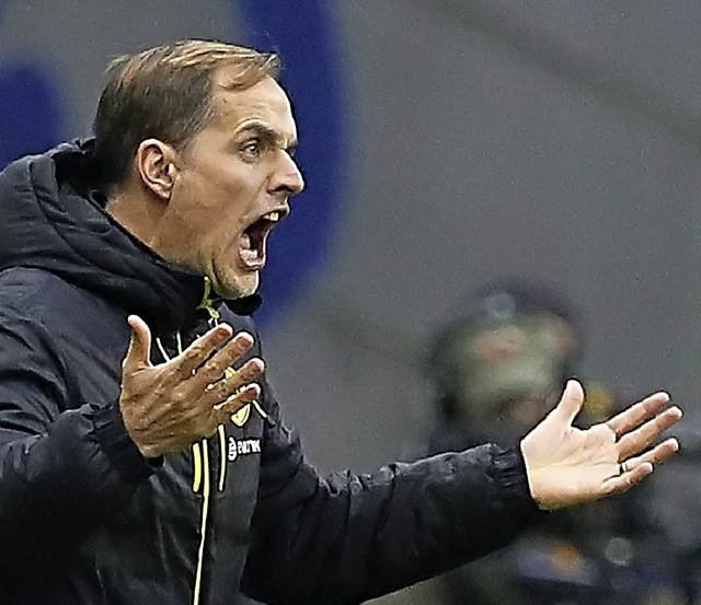 Blankes Entsetzen ber die Leistung der Dortmunder: Trainer Thomas Tuchel   | Foto: dpa