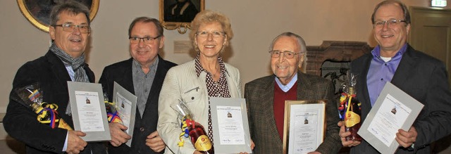 Ehrungen fr Grndungsmitglieder beim ...dolf Kaiser und Hans-Peter Vollherbst.  | Foto: Ruth Seitz