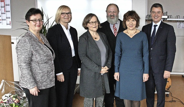 Amtseinfhrung Sabine Stein, von links...stein, Sabine Stein und Volker Kieber.  | Foto: Hans Jrgen Kugler