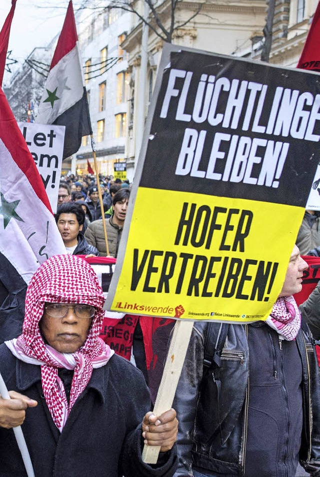 Demonstration gegen den FP-Politiker Norbert Hofer in Wien   | Foto: AFP