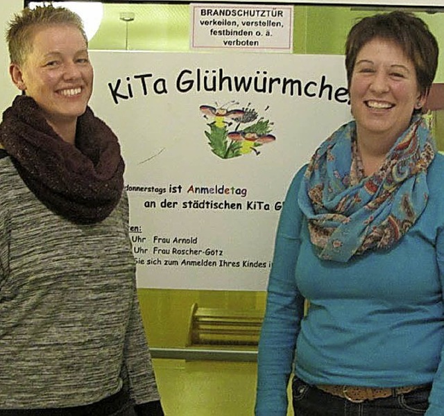 Michaela Krz (links) und Jutta Khner...n Frderverein der Kita Glhwrmchen.   | Foto: Privat