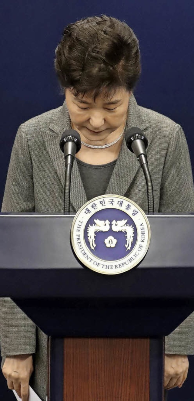 Prsidentin Park Geun-hye nach dem Rcktrittsangebot   | Foto: DPA