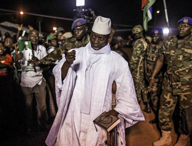 Gambias Prsident Yahya Jammeh bei einer Wahlveranstaltung im November   | Foto: AFP