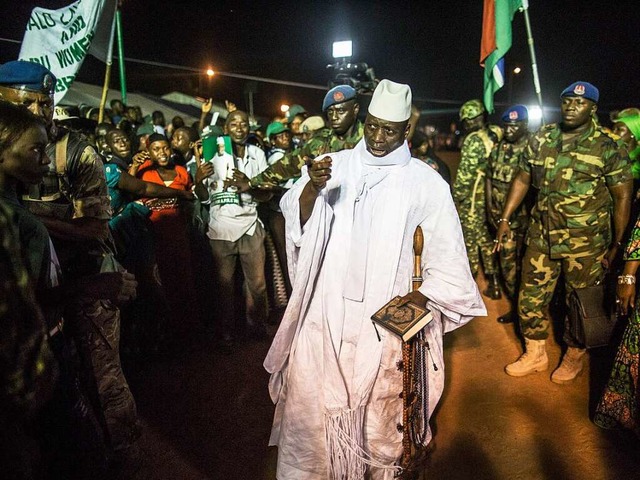 Gambias Prsident Yahya Jammeh bei einer Wahlveranstaltung im November  | Foto: AFP