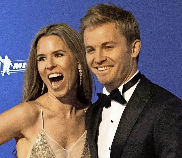 Rosberg und seine Frau Vivian beim Empfang in Wien   | Foto: AFP
