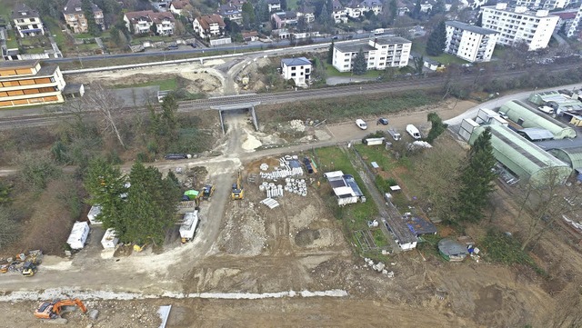 Blick aus der Luft auf die Baustelle im Bereich Hornboden.  | Foto: Martin Eckert