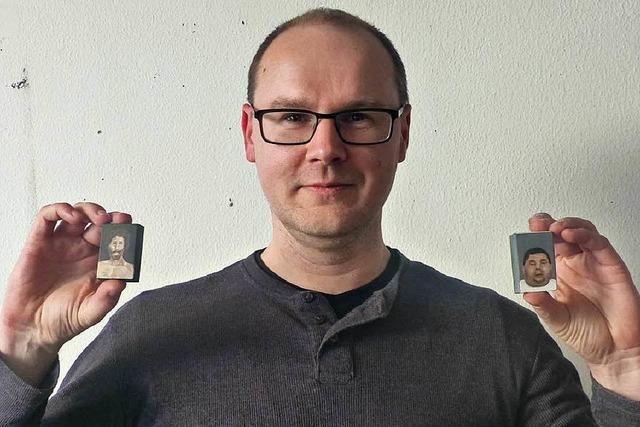 Dieser Freiburger portrtiert Menschen auf Streichholzschachteln