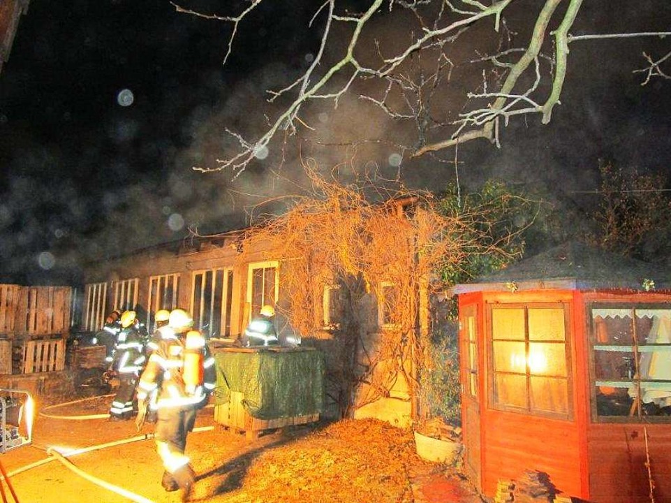 Insgesamt waren nachts rund 30 Feuerwehrmänner im Einsatz  | Foto: Feuerwehr Freiburg