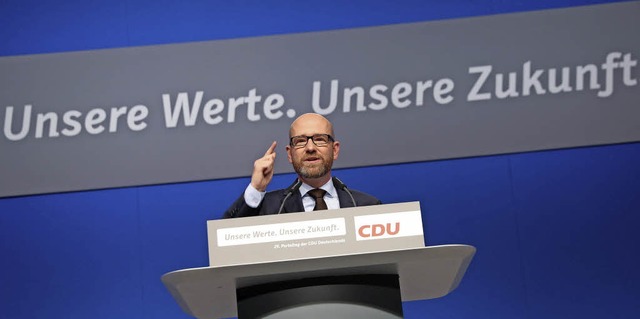 CDU-Generalsekretr Peter Tauber war m...ormulierung des Leitantrag beteiligt.   | Foto: dpa