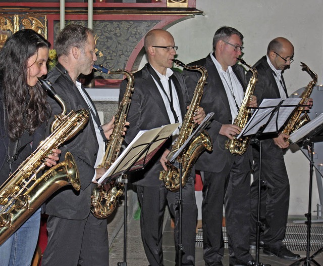Safer Sax Quintett begeisterte mit virtuosem Spiel.  | Foto: Kuhlmann