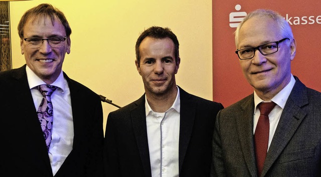 Andr Marker, Vorstandsvorsitzender Sp... von  Adensio aus Freiburg (von links)  | Foto: Taschinski