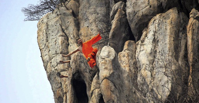 Shaolin-Mnche machen Kung Fu.  | Foto: AFP