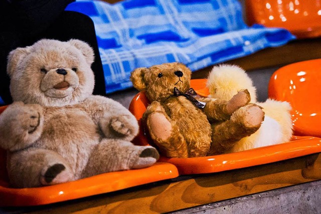 Bereit fr den Abflug: Teddys warten auf den Toss 2015.  | Foto: Miroslav Dakov
