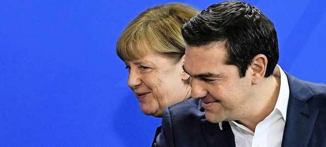 Geben sich freundlich: Kanzlerin Angel... und Ministerprsident Alexis Tsipras  
