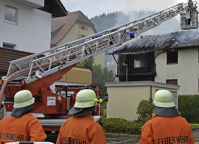 Eine neue Drehleiter (Archivfoto vom B... soll die Feuerwehr Schnau erhalten.   | Foto: Jacob