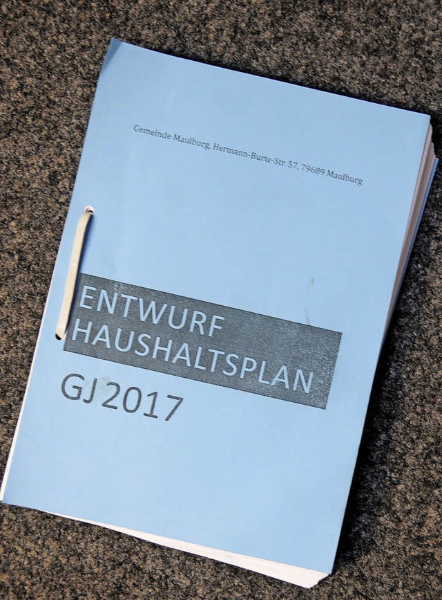 Reichhaltig :  Ein  gehaltvoller Schm...shaltsplan 2017 der Gemeinde Maulburg.  | Foto: Bergmann
