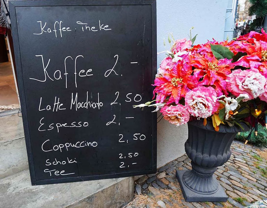 Die Preise der Kaffee-Theke des Cadi.  | Foto: Stella Kaltenbach