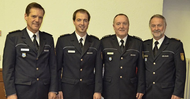 Der Leitende Polizeidirektor Berthiold...ard Rotzinger (von links nach rechts).  | Foto: Bernd Fackler