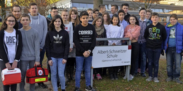 27 Schler des Albert-Schweitzer-Gymna...bildung zum Schulsanitter absolviert.  | Foto: Fritsch