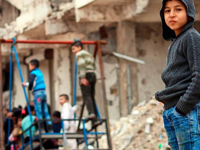 Kinder im zerstrten Aleppo  | Foto: Str