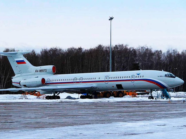 Archivbild: Eine Tupolew Tu-154 des russischen Verteidigungsministeriums  | Foto: dpa