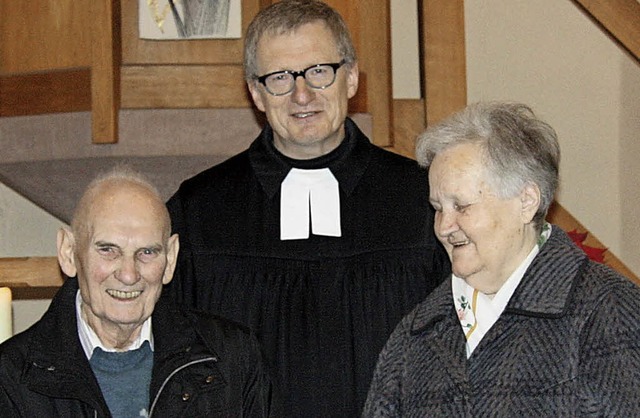 Mit aufrichtigem Dank fr 36 Jahre Ein...iener-Ehepaar Max und Hilde Feuchter.   | Foto: Walter Bronner