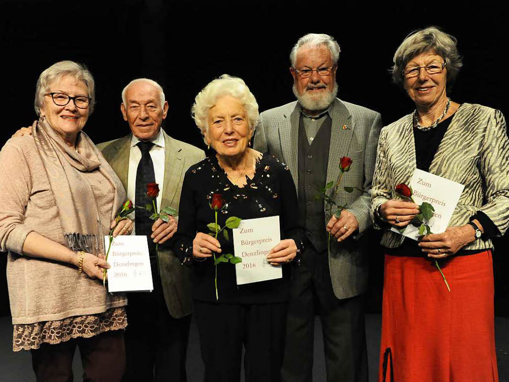 Christa und Mamdouh Idilbi, Anita und Heinz Andris sowie Barbara Hoffmann (von links) sind  Brgerpreistrger 2016.