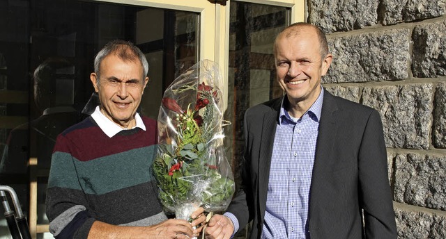 Rolf Joist (links) wurde vom Rickenbac...nick in den Ruhestand verabschiedet.    | Foto: Andreas Bhm