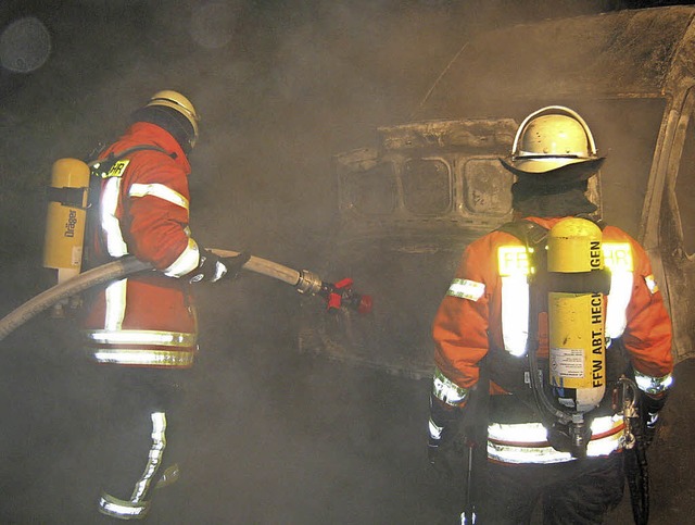 Jngster Einsatz der Kenzinger Wehr: E...Balkon konnte schnell gelscht werden.  | Foto: Feuerwehr Kenzingen