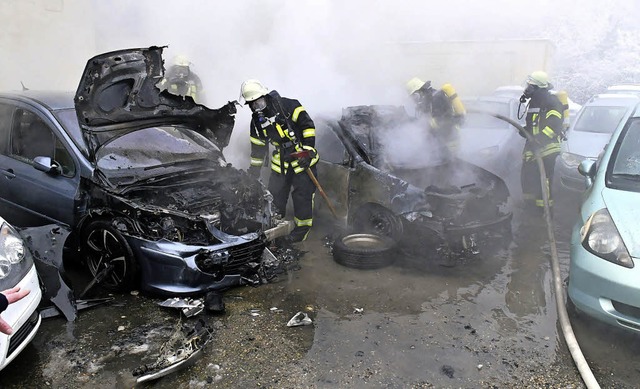 Nach einer knappen Stunde hat die Feuerwehr das Feuer gelscht.  | Foto: Wolfgang Künstle