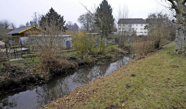 Der Mhlbach neben der Rheinstrae ms...ind, Parkpltze angelegt werden sollen  | Foto: Markus Zimmermann