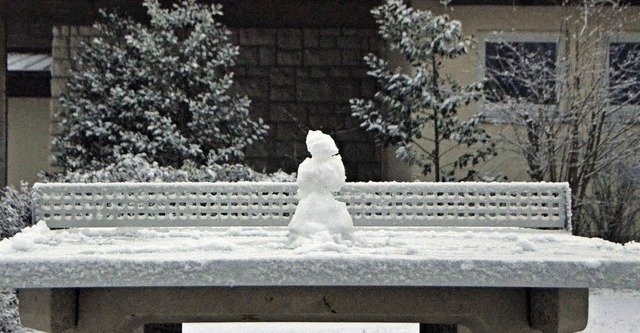 Der kleine Schneemann auf dem Schulhof...den Winterferien am kommenden Montag?   | Foto: Markus Maier