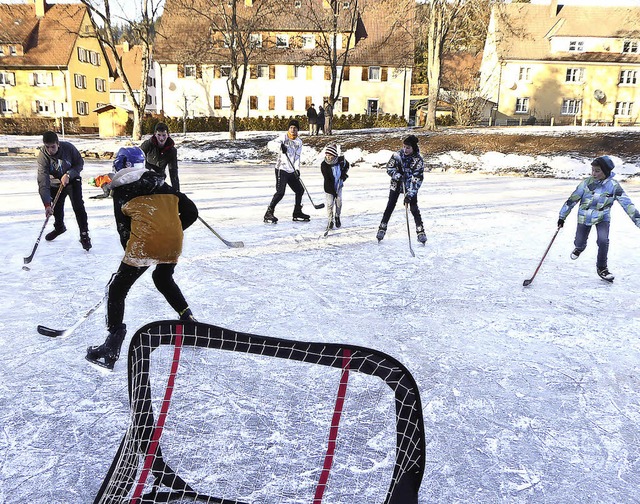 Ehrgeiz, Einsatz und Knnen auf schnel...her Eishockey gegeneinander spielen.    | Foto: Peter Stellmach