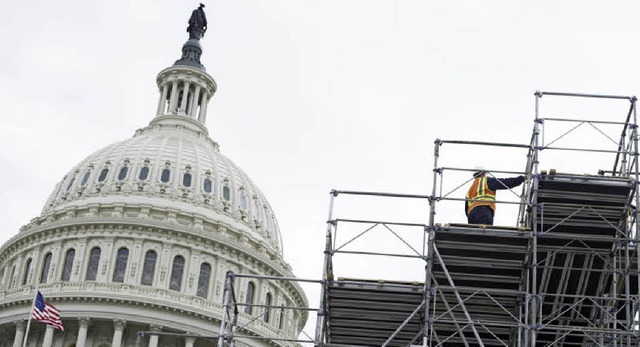 Die Vorbereitungen fr die Amtseinfhr...on Donald Trump in Washington laufen.   | Foto: AFP