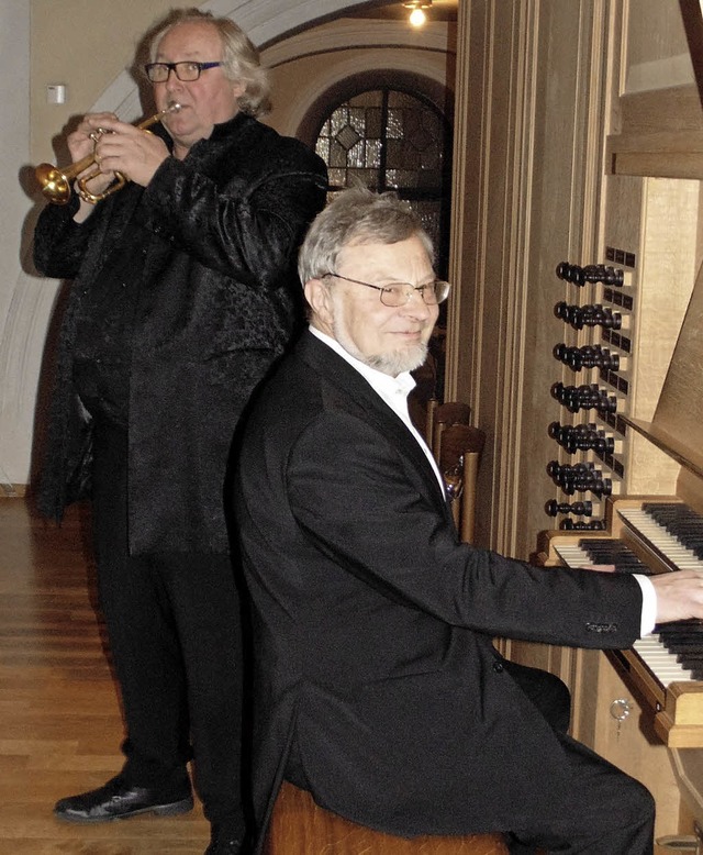 Der Trompeter Reinhold Friedrich und d...in der Wehrer St.-Martins-Kirche auf.   | Foto: Michael Gottstein