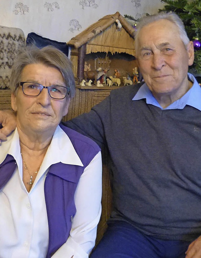Seit 50 Jahren ein Ehepaar: Inge  und Rudolf Scherzinger in Neuershausen.   | Foto: C. Bachmann-goronzy