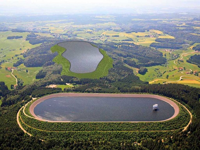 Eine Montage: So knnte das Pumpspeicherwerk  aussehen.  | Foto: Schluchseewerk AG