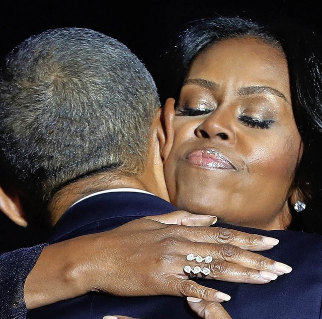 Groe Gefhle:  Barack und Michelle Obama  | Foto: dpa