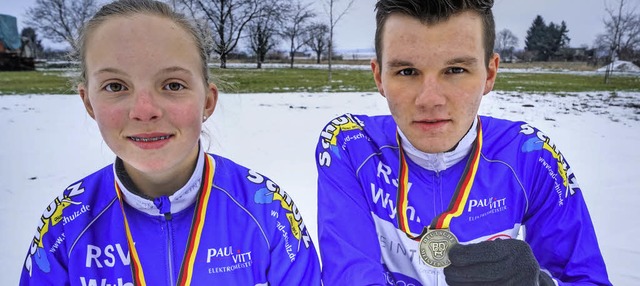 Nadja Belle und Manuel Mller holen si...eutschen Radcross Meisterschaft 2017.   | Foto: Privat